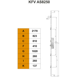 KFV AS8250 meerpuntsluiting - Technische tekening