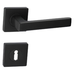 Intersteel deurkruk Hera - Mat zwart - Rozet met baardopening