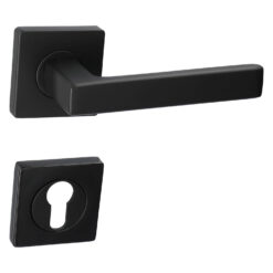 Intersteel deurkruk Hera - Mat zwart - Rozet met cilinderopening