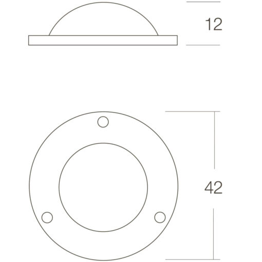 Intersteel Afdekplaatje Deurknop Koper gebruineerd - Technische tekening