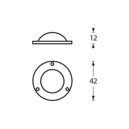 Intersteel Afdekplaatje Deurknop chroom - Technische tekening