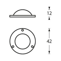 Intersteel Afdekplaatje Deurknop nikkel mat - Technische tekening