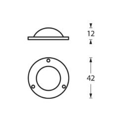 Intersteel Afdekplaatje tbv Deurknop chroom mat - Technische tekening