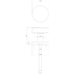 Intersteel Deurknop rond op rozet INOX geborsteld - Technische tekening