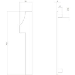 Intersteel Huisnummer 1 INOX mat zwart - Technische tekening