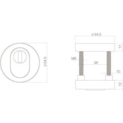 Intersteel Veiligheidsrozet SKG3 Cilinderbescherming Koper ongelakt - Technische tekening