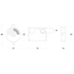 Intersteel WC-overslag vlak chroom mat - Technische tekening