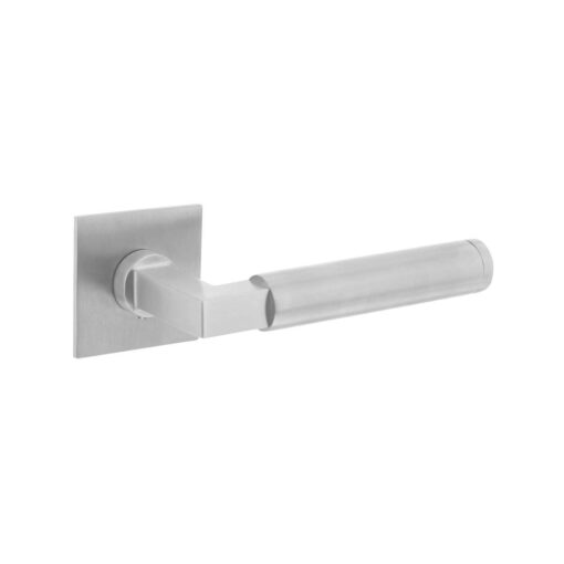 Intersteel deurklink Bau-stil op vierkant magneet rozet INOX geborsteld