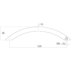 Intersteel kasttrekker Vierkant 137 mm chroom mat - Technische tekening