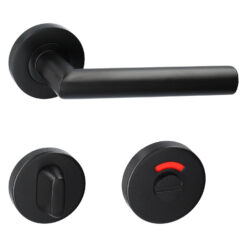 Intersteel deurkruk Bastian - Mat zwart - Rozet met WC sluiting