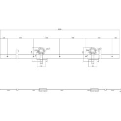 Schuifdeursysteem Modern Top RVS - Technische tekening