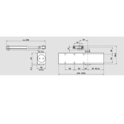 Dorma TS83 deurpomp - Technische tekening