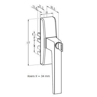 Sobinco 30000-655CYL Raamkruk Met Slot - Chrono Systeem