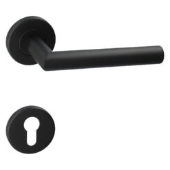 HDD PRO 6.011.091 deurkruk I Shape 19MM - Mat zwart - Rozet met cilinderopening