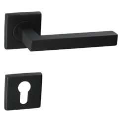 HDD PRO 6.397.091 deurkruk Kubic Shape 16MM - Mat zwart - Rozet met cilinderopening