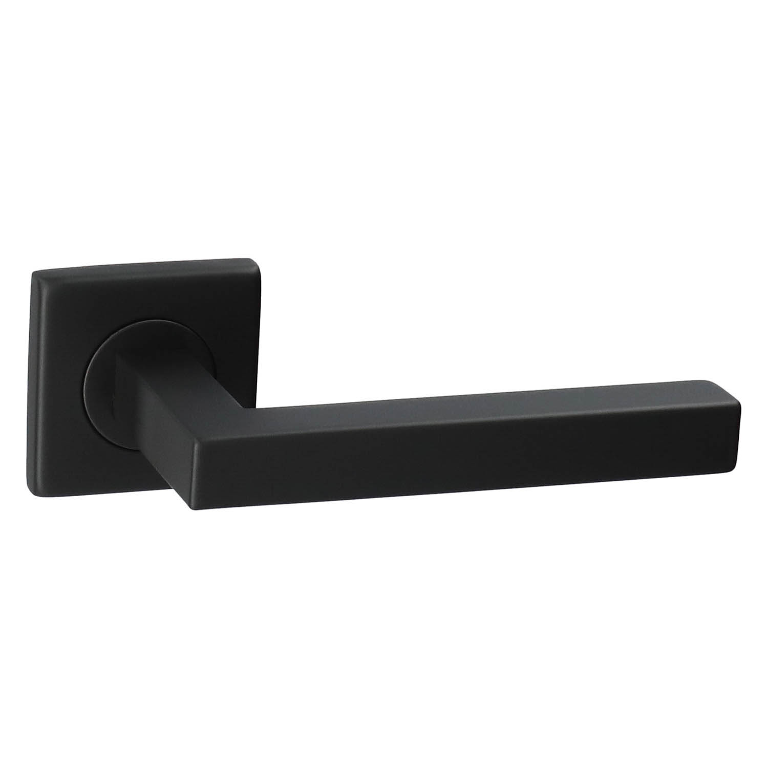 zegen Dislocatie musical HDD deurklink Kubic Shape 16MM - Op vierkant rozet - Mat zwart