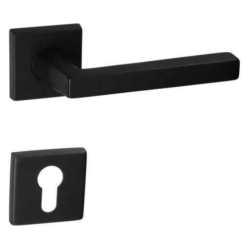 HDD PRO 6.520.091 deurkruk Luis - Mat zwart - Rozet met cilinderopening