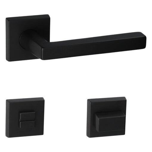 HDD PRO 6.520.092 deurkruk Luis - Mat zwart - Rozet met WC sluiting