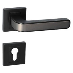 B-Harko Nigra deurkruk - Mat zwart - Rozet met cilinderopening