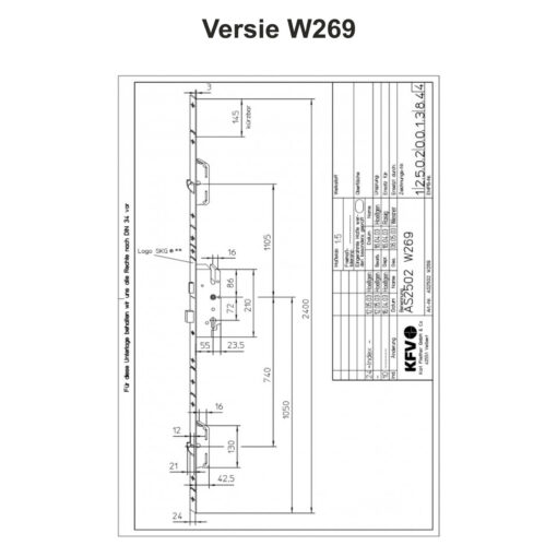 KFV AS2502 W269 - Technische tekening