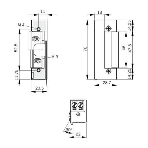 Dorma elektrische deuropener Basic R E - 15111206 - Technische tekening