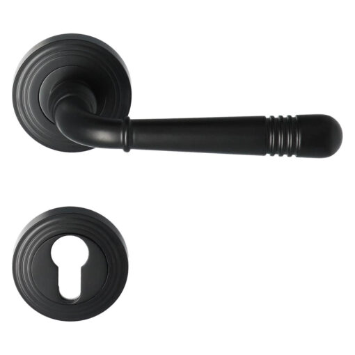 Intersteel deurkruk Emily - Mat zwart - Met cilinder rozetten