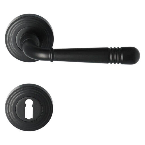 Intersteel deurkruk Emily - Mat zwart - Met sleutel rozetten