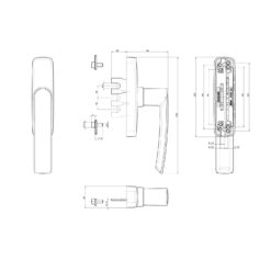 Fapim 0530B raamkruk met vork - Technische tekening