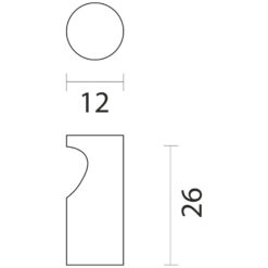 HDD D12 kasttrekker mat brons - Technische tekening