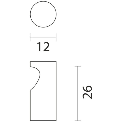 HDD D12 kasttrekker mat brons - Technische tekening