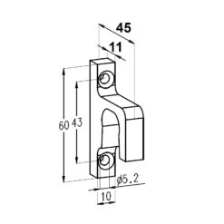 Sobinco sluitplaat 519C - Technische tekening