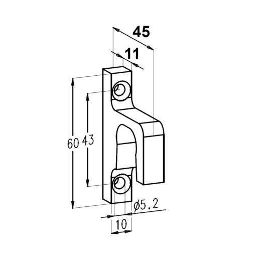 Sobinco sluitplaat 519C - Technische tekening