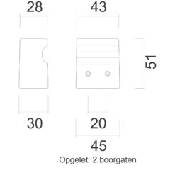 Hdd Pro deurgreep X-Treme zwart - Technische tekening