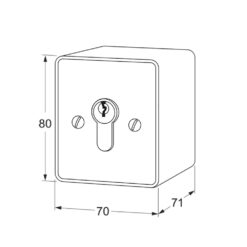 Maasland sleutelschakelaar opbouw - Technische tekening