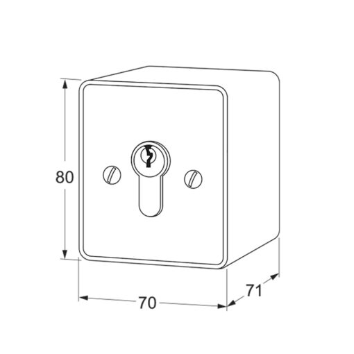 Maasland sleutelschakelaar opbouw - Technische tekening