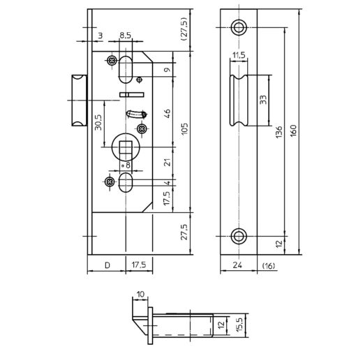 KFV 68 dagslot - Technische tekening