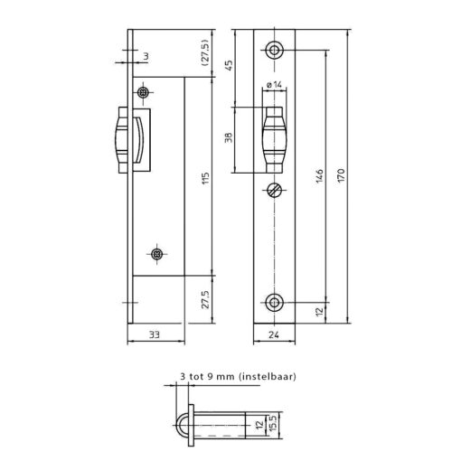 KFV 78 rolslot snapslot - Technische tekening