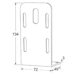 Maasland 550B vloermontagesteun voor 550 openhoudmagneet - Technische tekening