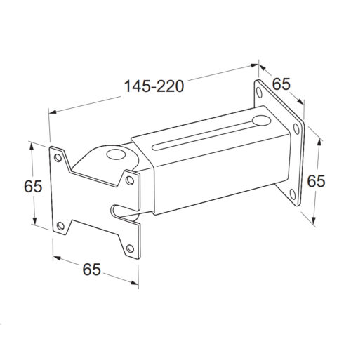 Maasland 550V Verlengstuk voor openhoudmagneet 550 - Technische tekening