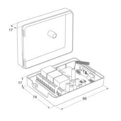 Maasland R123 3-kanaals ontvanger - Technische tekening