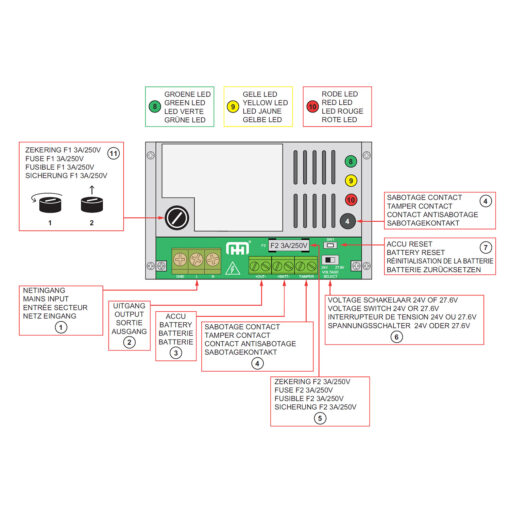 Maasland netvoeding PS2415NL 24V 1.5A - Schema