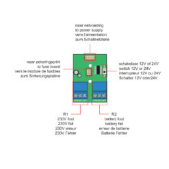 Maasland PMS1224 signaleringsprint voor voeding en accu - Schema