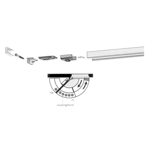 Dorma 18570000 vastzet mechaniek - Technische tekening