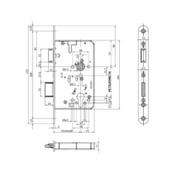 BKS B-2320 paniekslot functie B - Technische tekening