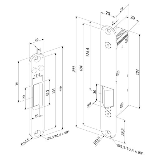 EffEff 351M.80-----N91 - Gemotoriseerde nooddeur opener - Technische tekening