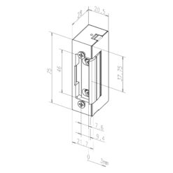 EffEff 3705--------E91 Elektrische deuropener - Technische tekening