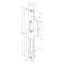 EffEff -------59B35-01 sluitplaat voor elektrische deuropener - Technische tekening
