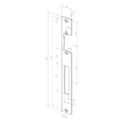 EffEff -------69035-01 sluitplaat voor elektrische deuropener - Technische tekening