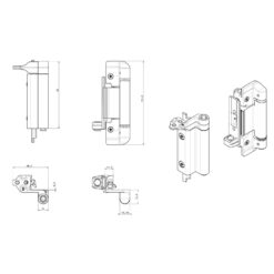 Fapim 1405 set scharnieren - Technische tekening