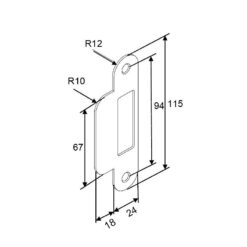 GU sluitplaat 9-38463-01-0-8 - Technische tekening